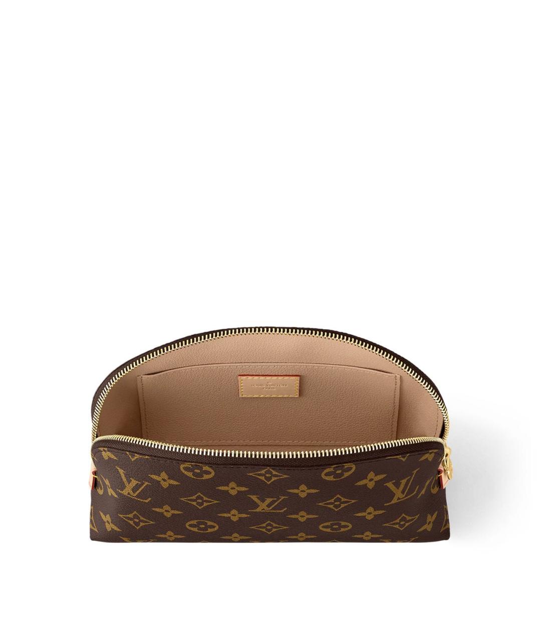 LOUIS VUITTON Коричневая косметичка из канвы, фото 3