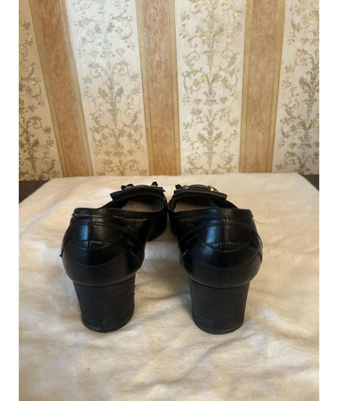 FERRAGAMO Черные кожаные туфли, фото 3