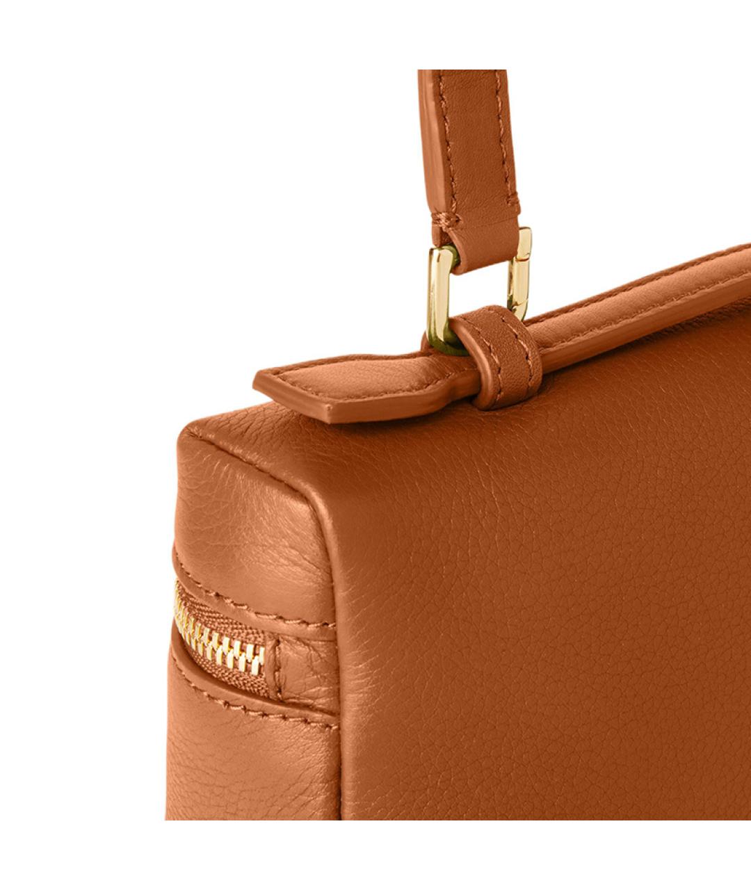 LORO PIANA Коричневая кожаная сумка через плечо, фото 4