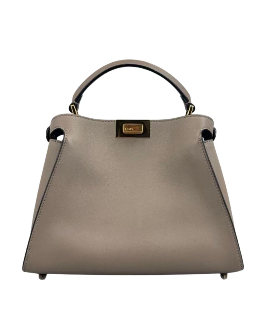 FENDI Бежевая кожаная сумка тоут, фото 1