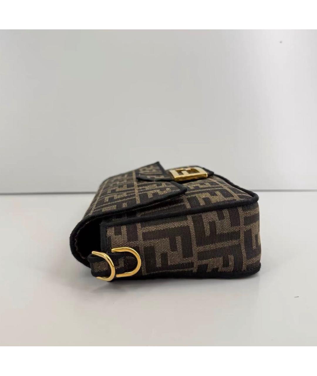 FENDI Коричневая тканевая сумка через плечо, фото 5