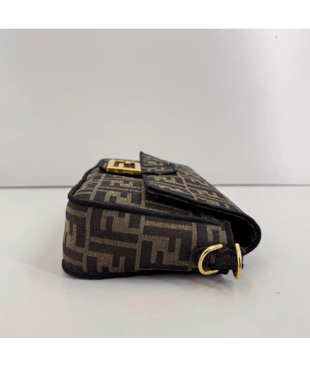 FENDI Коричневая тканевая сумка через плечо, фото 4