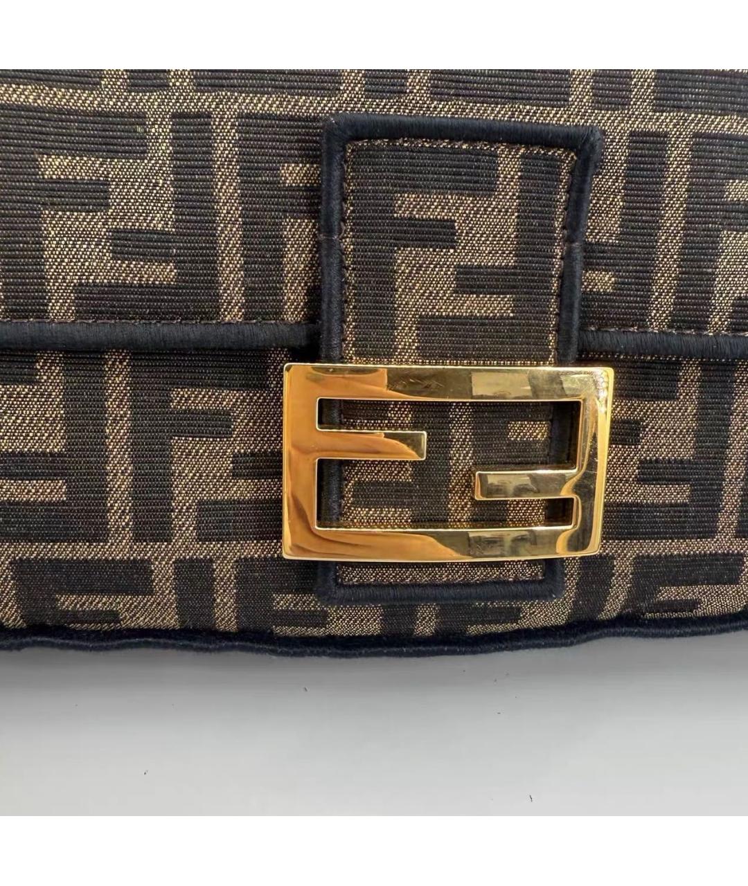 FENDI Коричневая тканевая сумка через плечо, фото 6