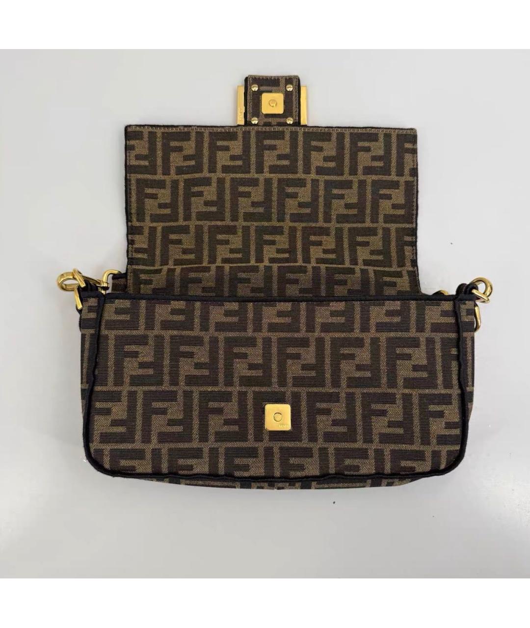 FENDI Коричневая тканевая сумка через плечо, фото 7