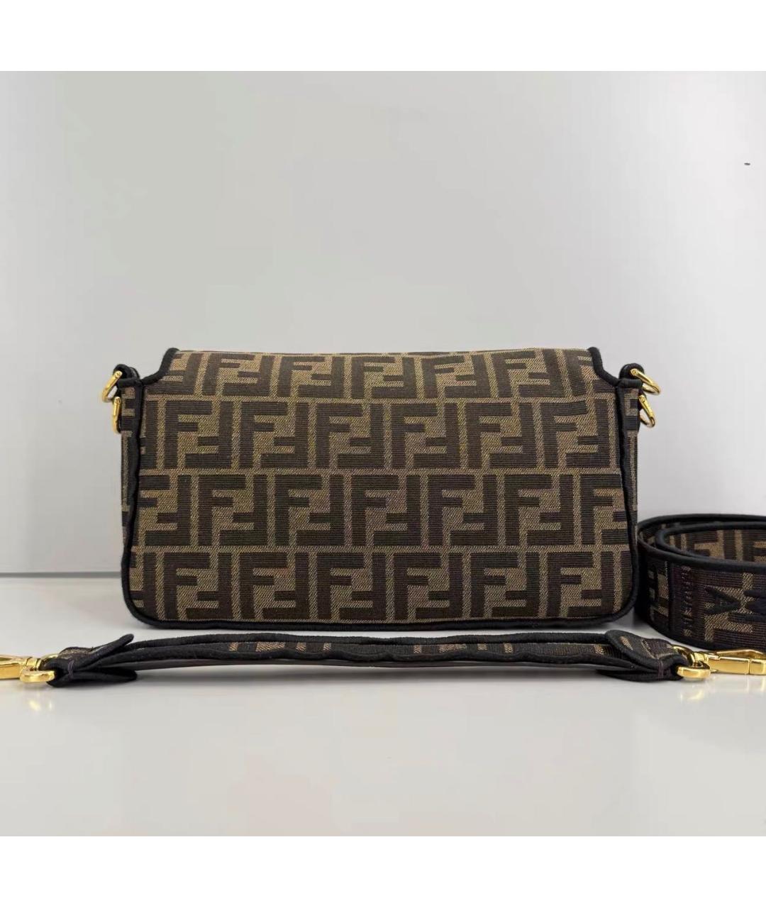 FENDI Коричневая тканевая сумка через плечо, фото 2