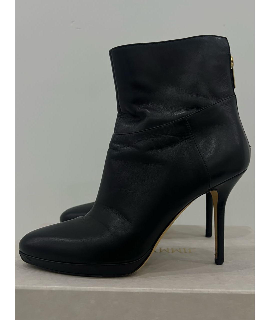 JIMMY CHOO Черные кожаные ботильоны, фото 4