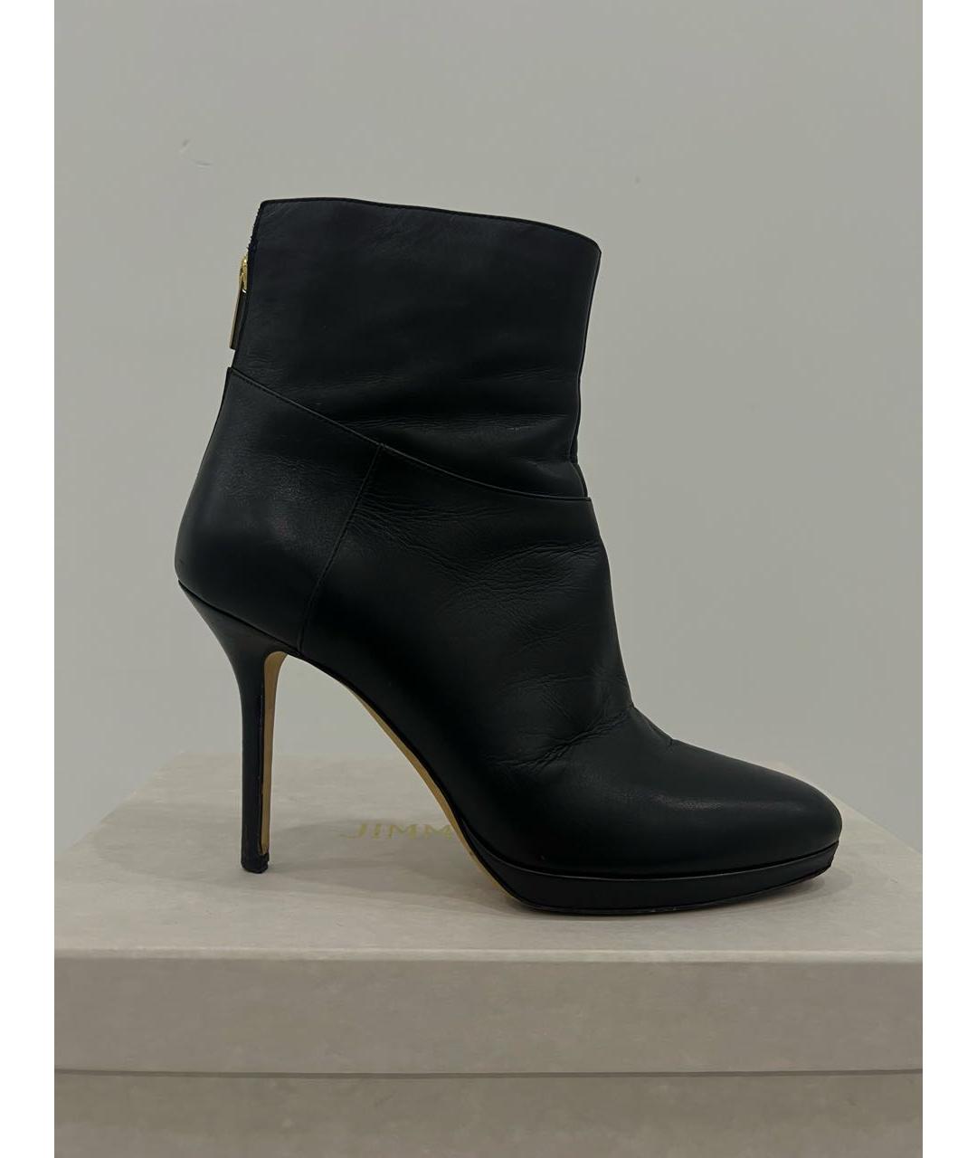JIMMY CHOO Черные кожаные ботильоны, фото 8
