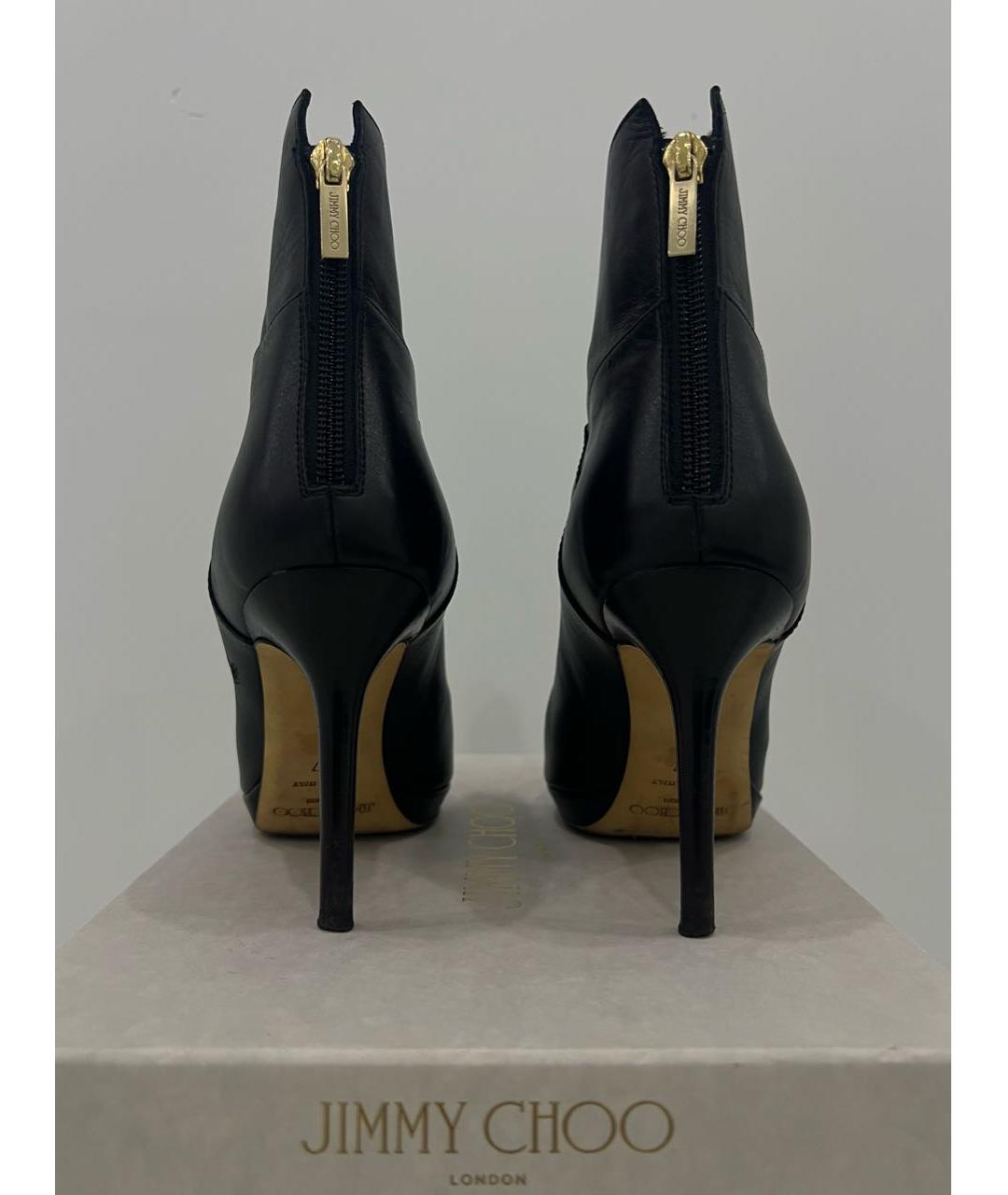 JIMMY CHOO Черные кожаные ботильоны, фото 5