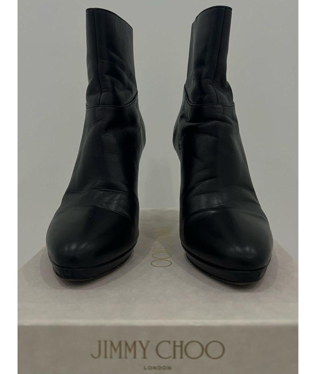 JIMMY CHOO Черные кожаные ботильоны, фото 3