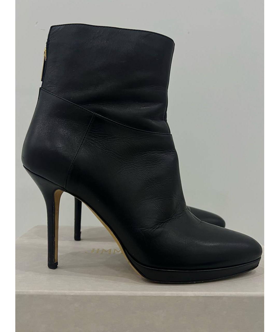 JIMMY CHOO Черные кожаные ботильоны, фото 2