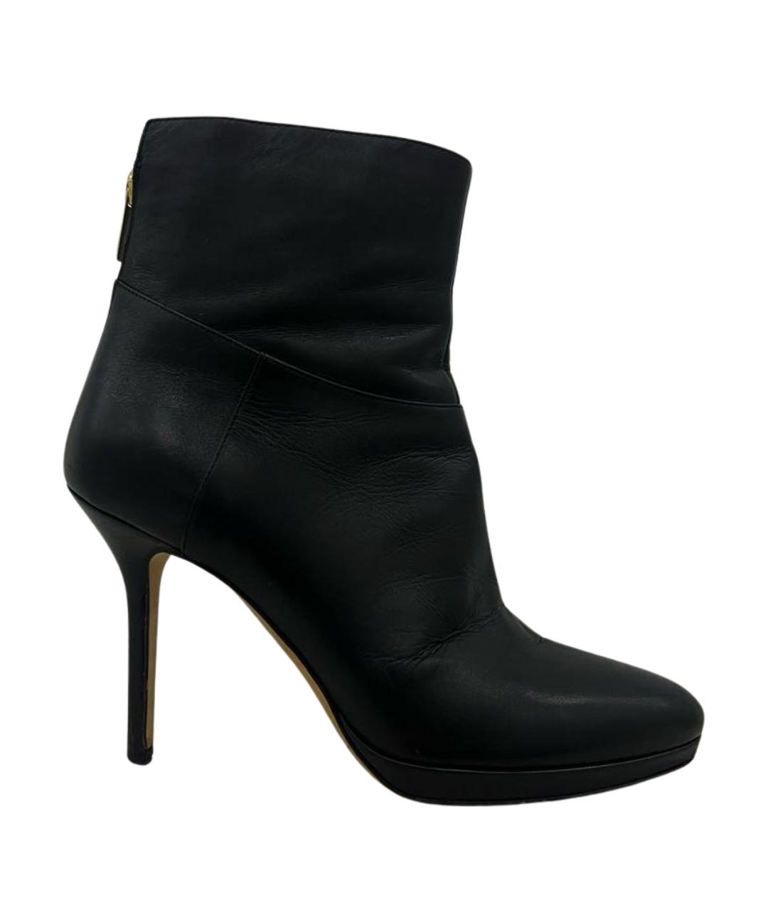 JIMMY CHOO Черные кожаные ботильоны, фото 1
