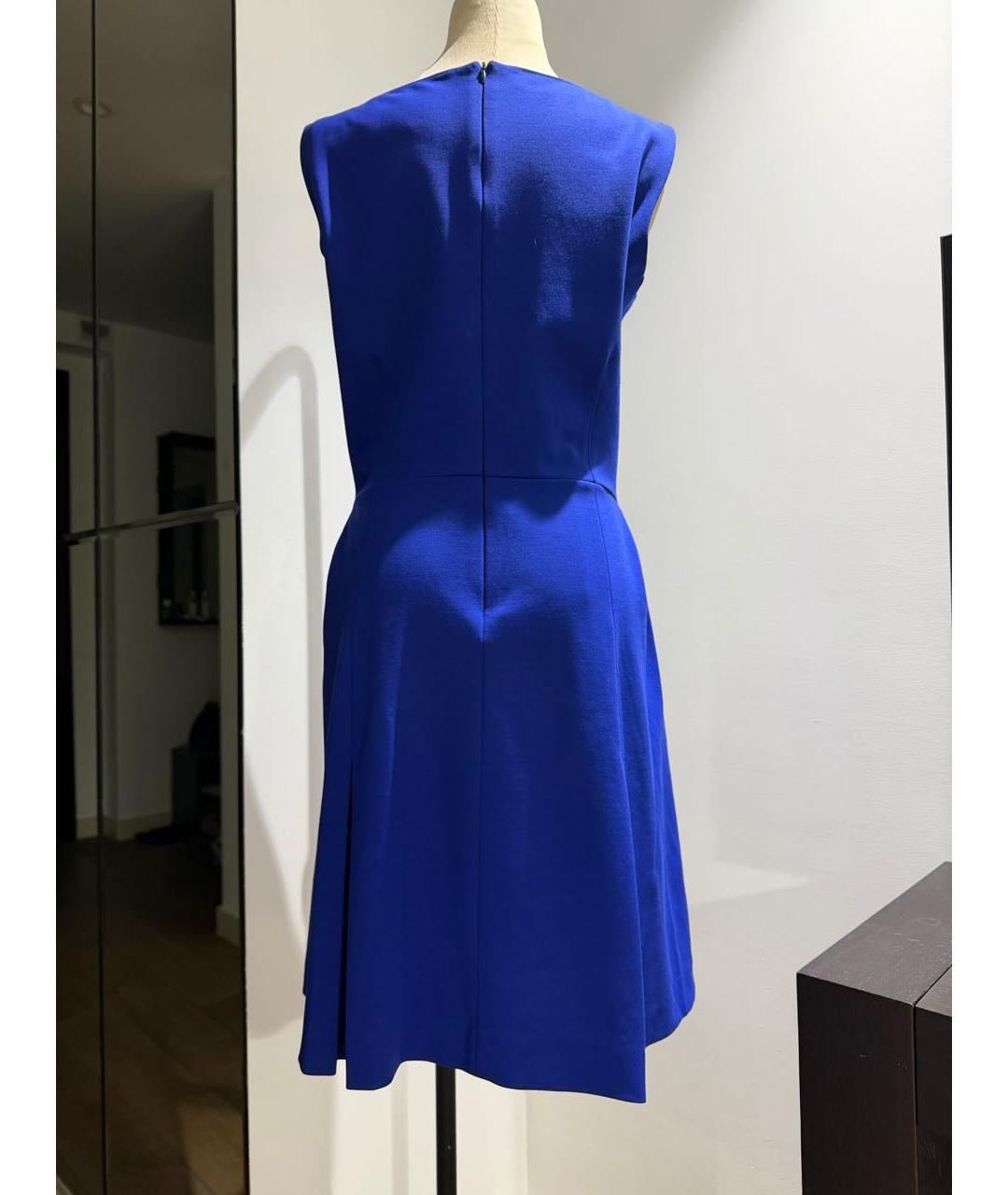 SAINT LAURENT Синее шерстяное коктейльное платье, фото 2