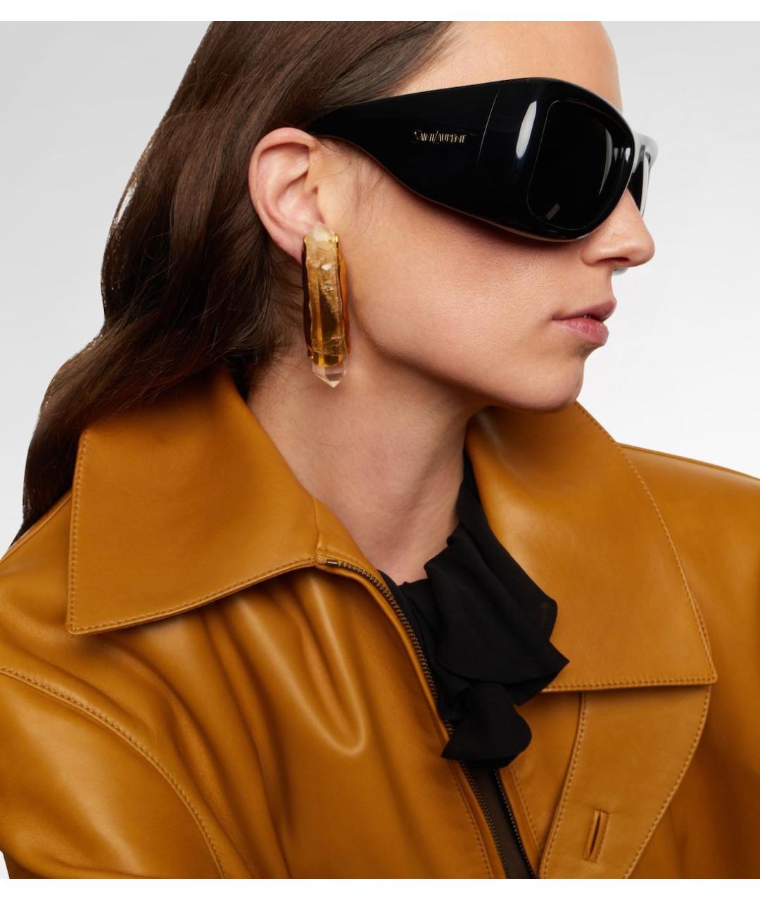 SAINT LAURENT Черные пластиковые солнцезащитные очки, фото 4