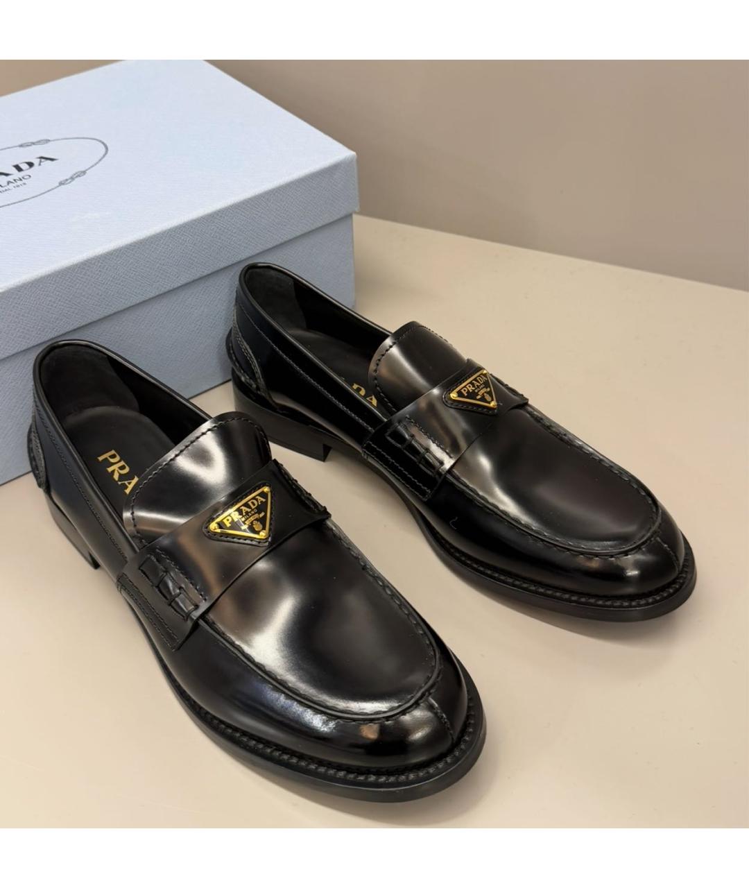 PRADA Черные кожаные лоферы, фото 5