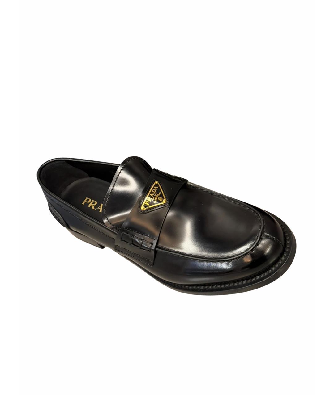 PRADA Черные кожаные лоферы, фото 1