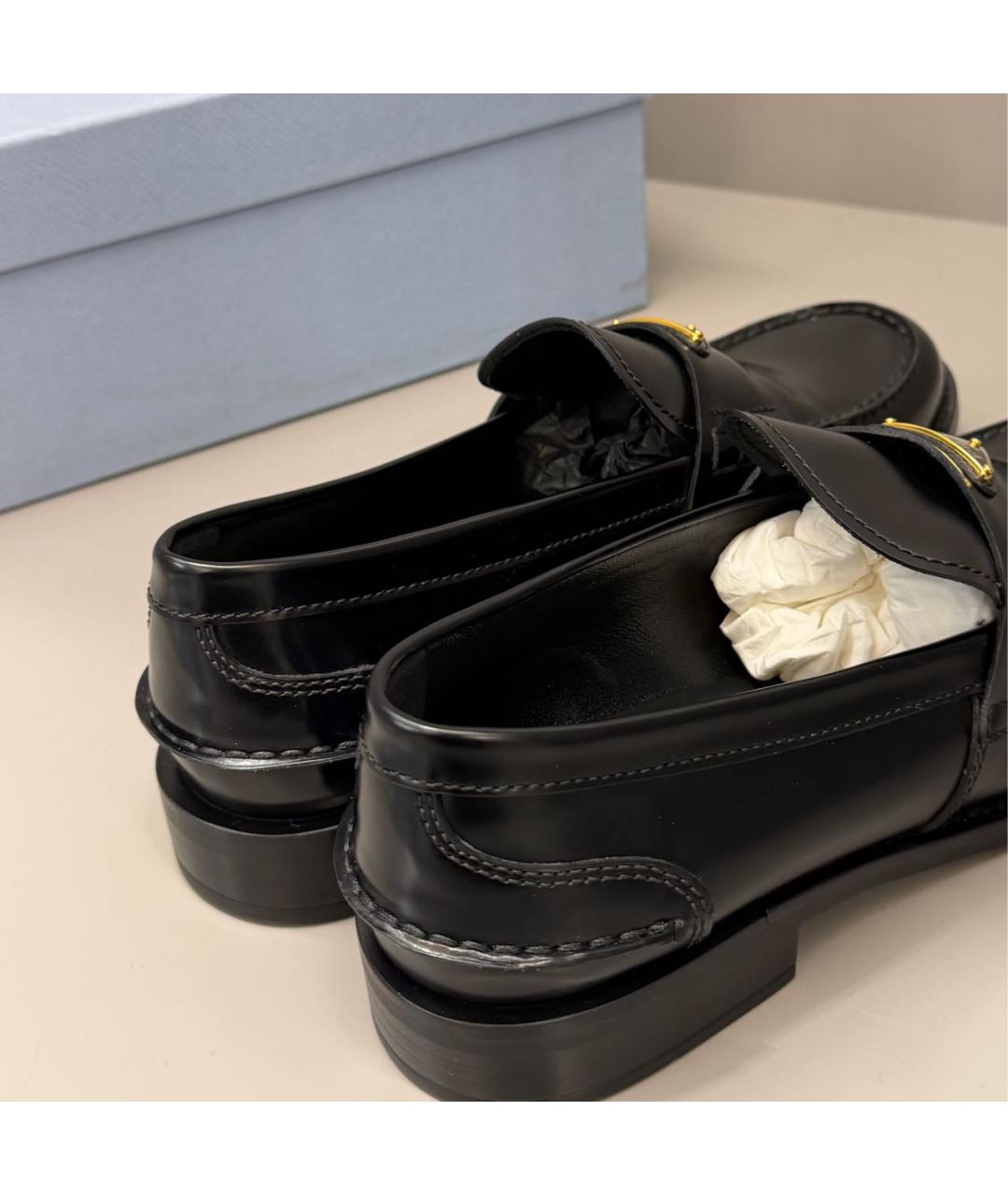 PRADA Черные кожаные лоферы, фото 3