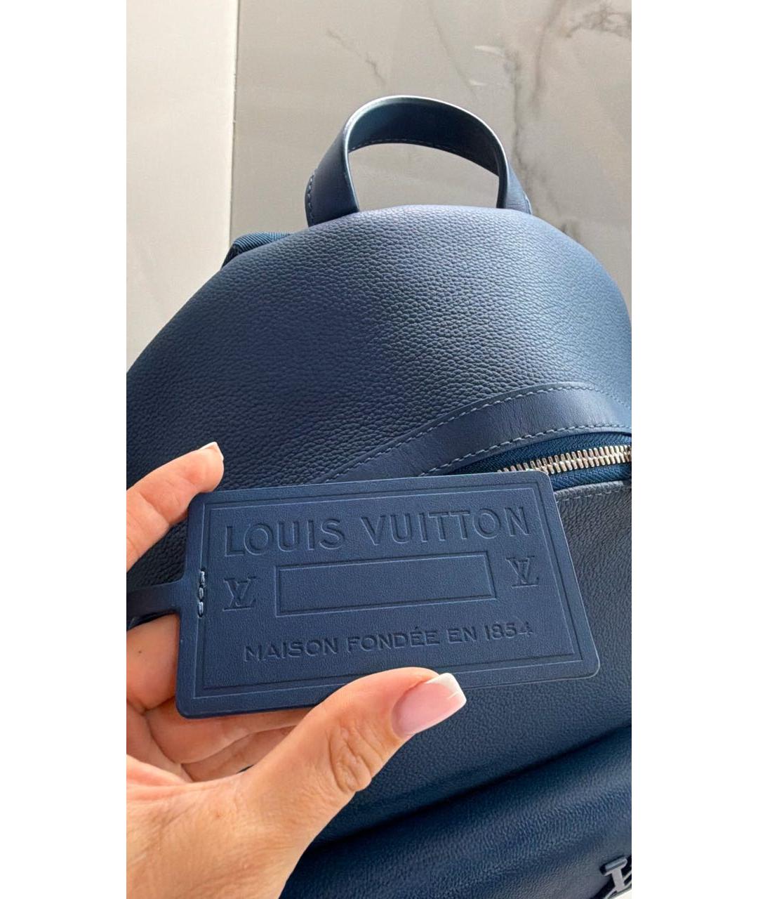 LOUIS VUITTON Синий кожаный рюкзак, фото 7