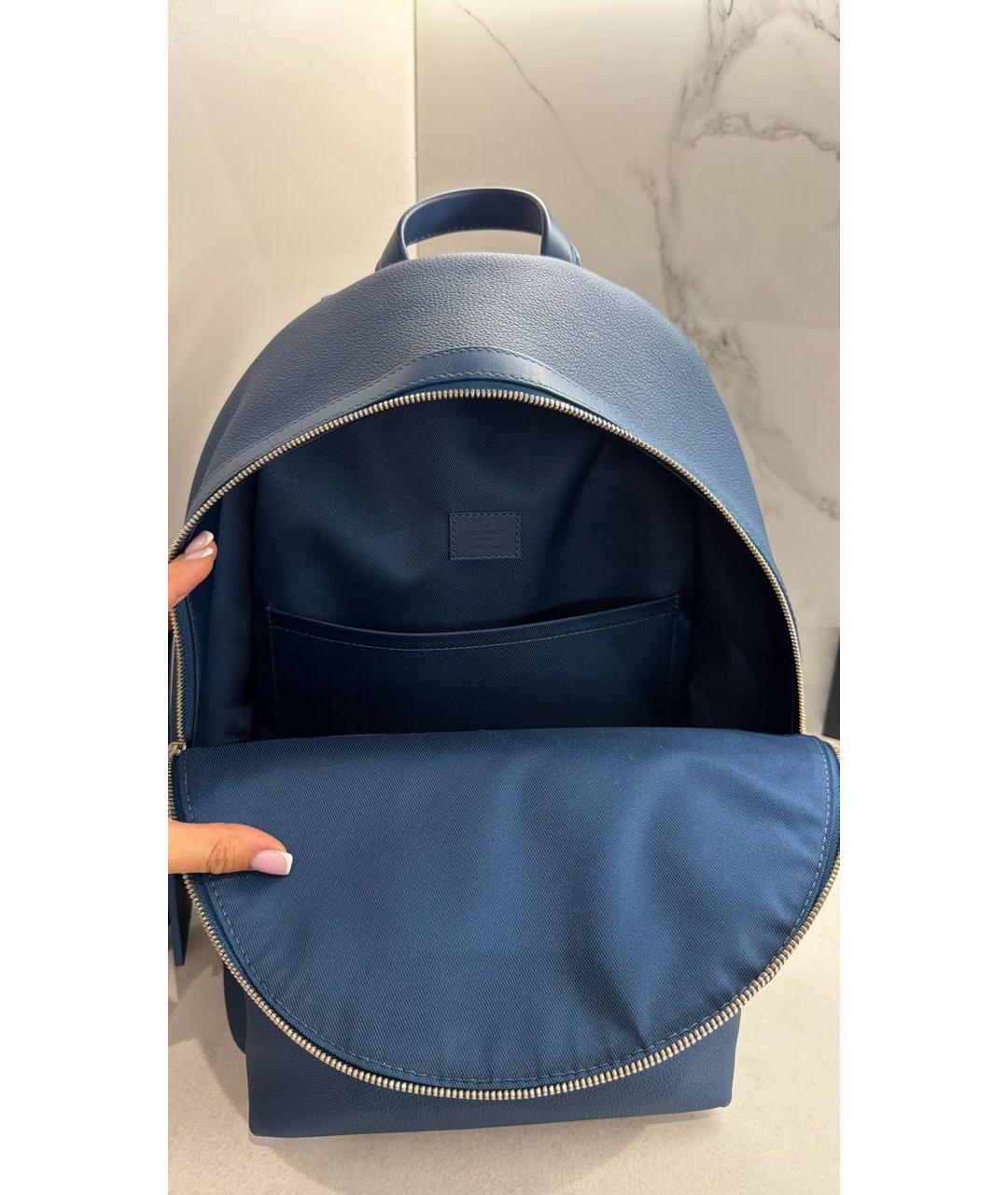 LOUIS VUITTON Синий кожаный рюкзак, фото 4