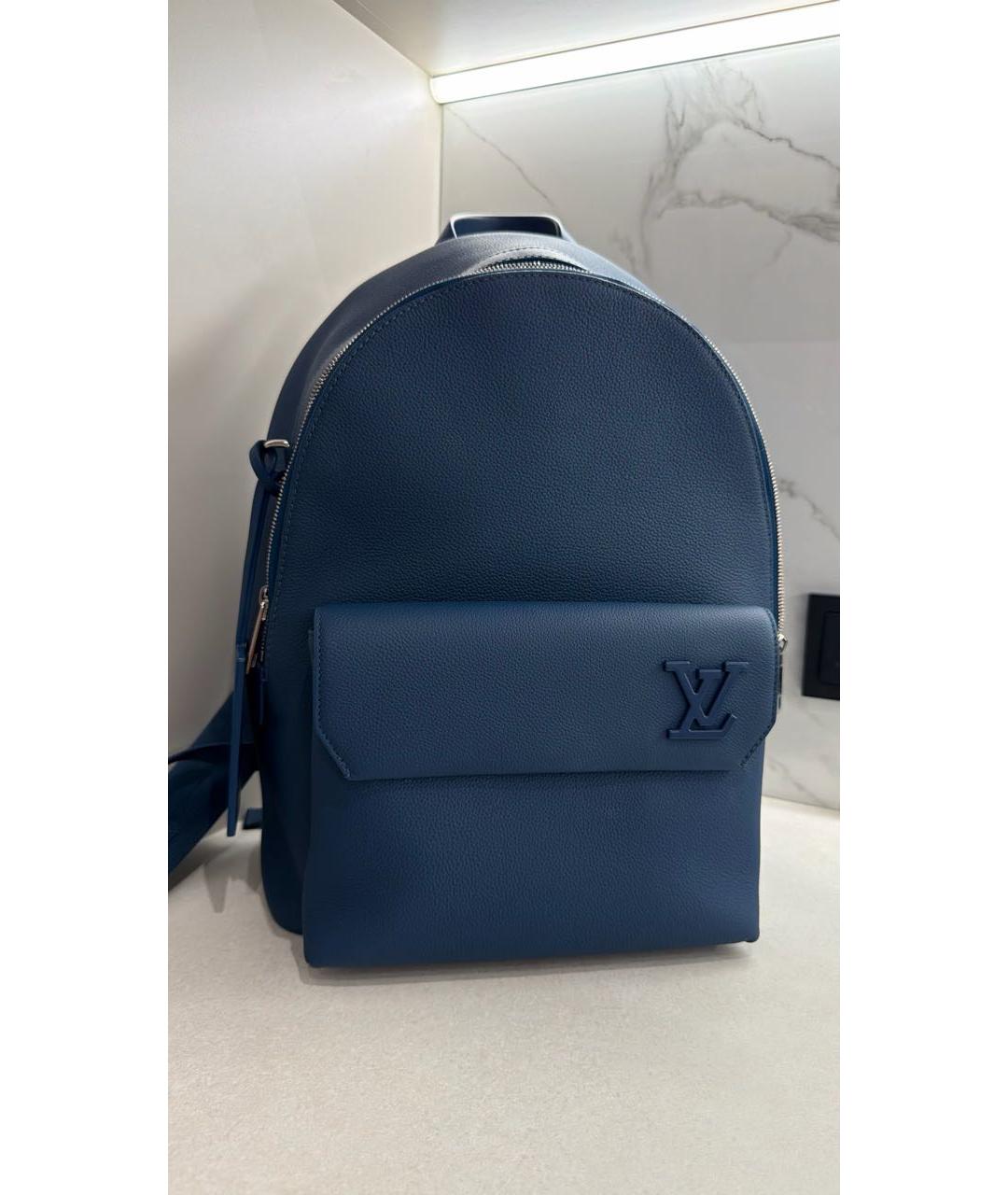 LOUIS VUITTON Синий кожаный рюкзак, фото 9