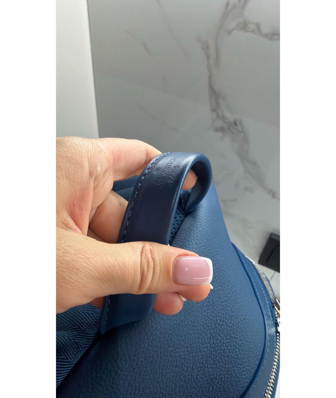 LOUIS VUITTON Синий кожаный рюкзак, фото 5