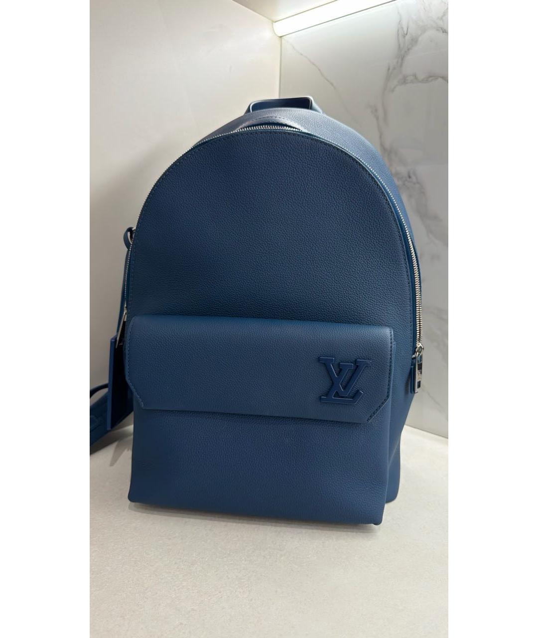 LOUIS VUITTON Синий кожаный рюкзак, фото 2
