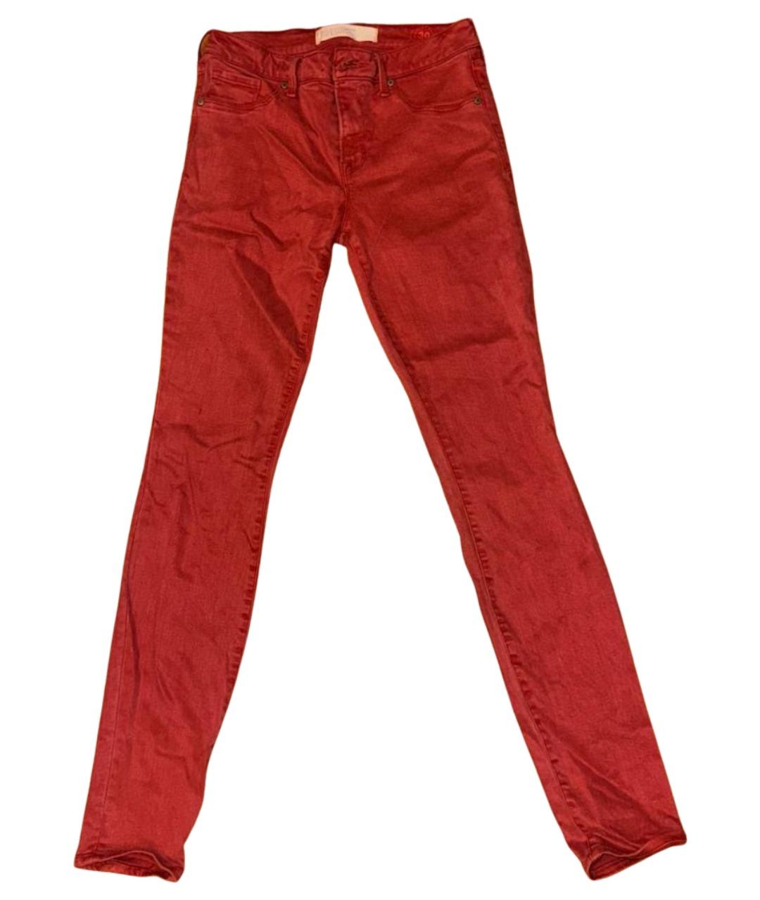 MARC BY MARC JACOBS Красные хлопко-лиоцелловые прямые джинсы, фото 1