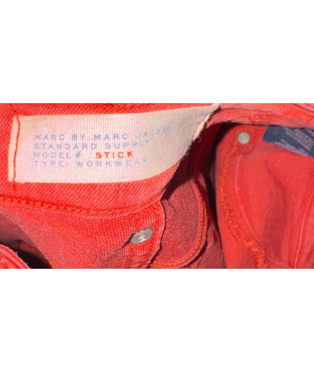 MARC BY MARC JACOBS Красные хлопко-лиоцелловые прямые джинсы, фото 2