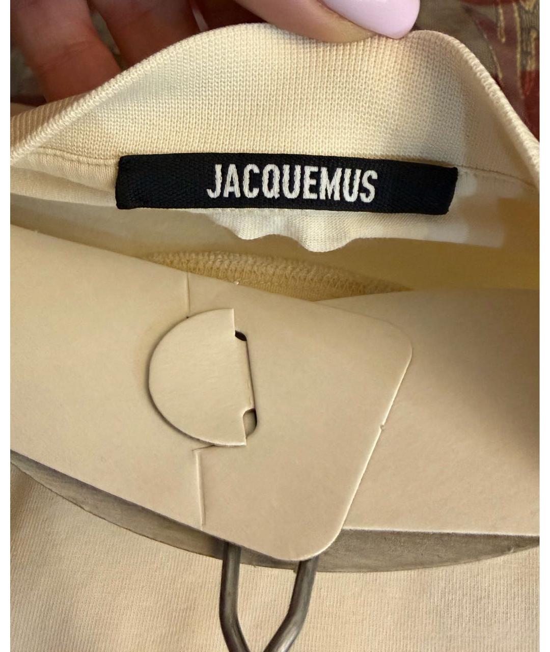 JACQUEMUS Бежевая хлопковая футболка, фото 3