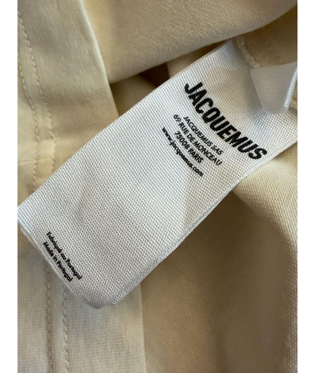 JACQUEMUS Бежевая хлопковая футболка, фото 5