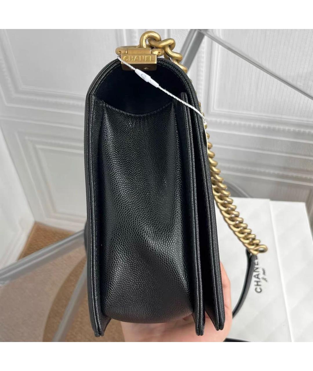CHANEL Черная кожаная сумка через плечо, фото 4