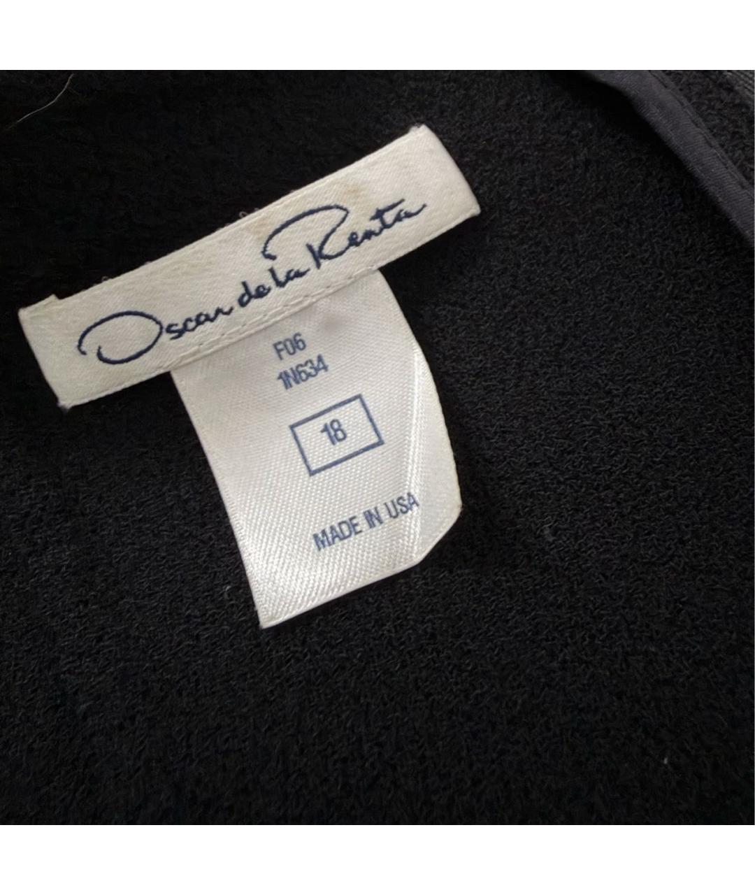 OSCAR DE LA RENTA Черное шерстяное коктейльное платье, фото 4
