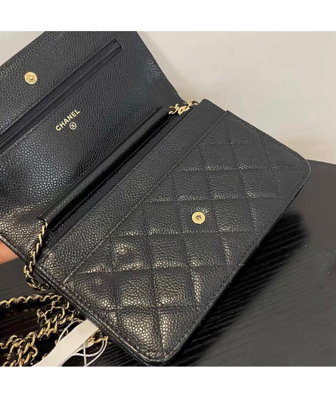 CHANEL Черная кожаная сумка через плечо, фото 6