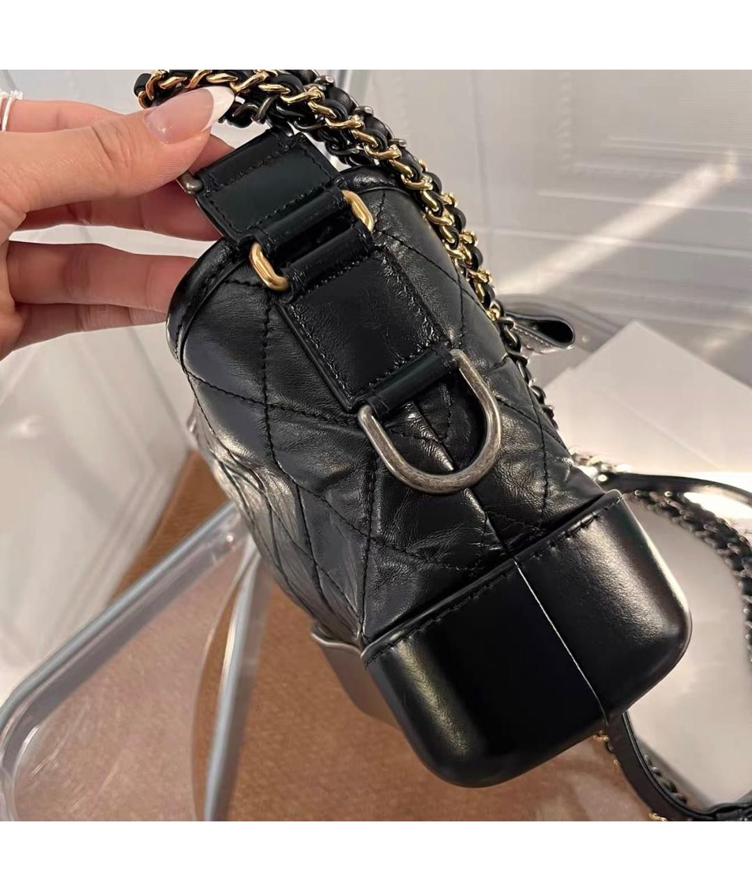 CHANEL Черная кожаная сумка через плечо, фото 4