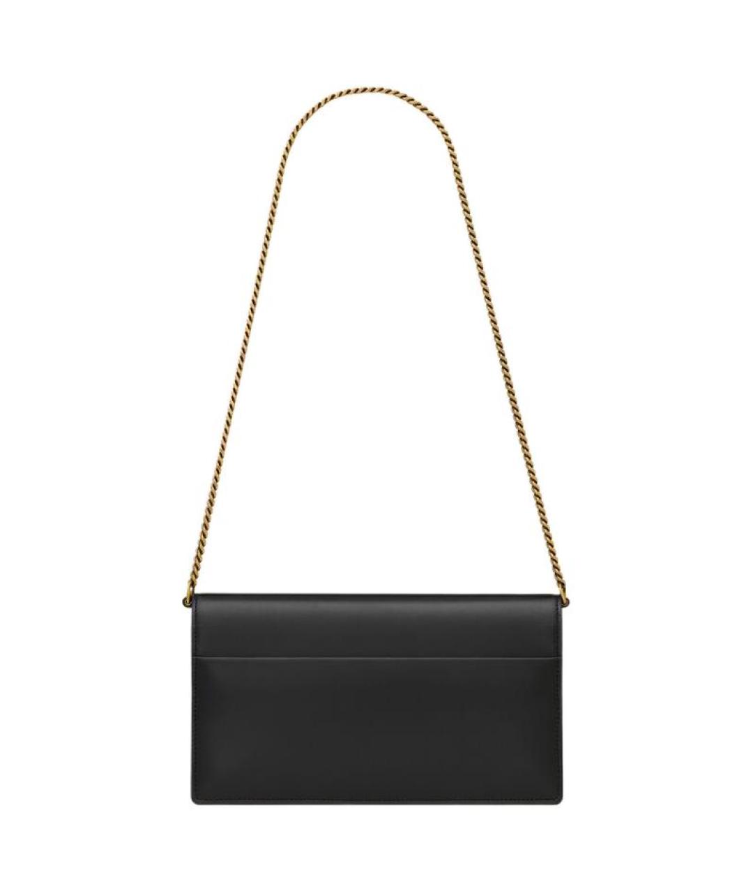SAINT LAURENT Черная кожаная сумка через плечо, фото 4