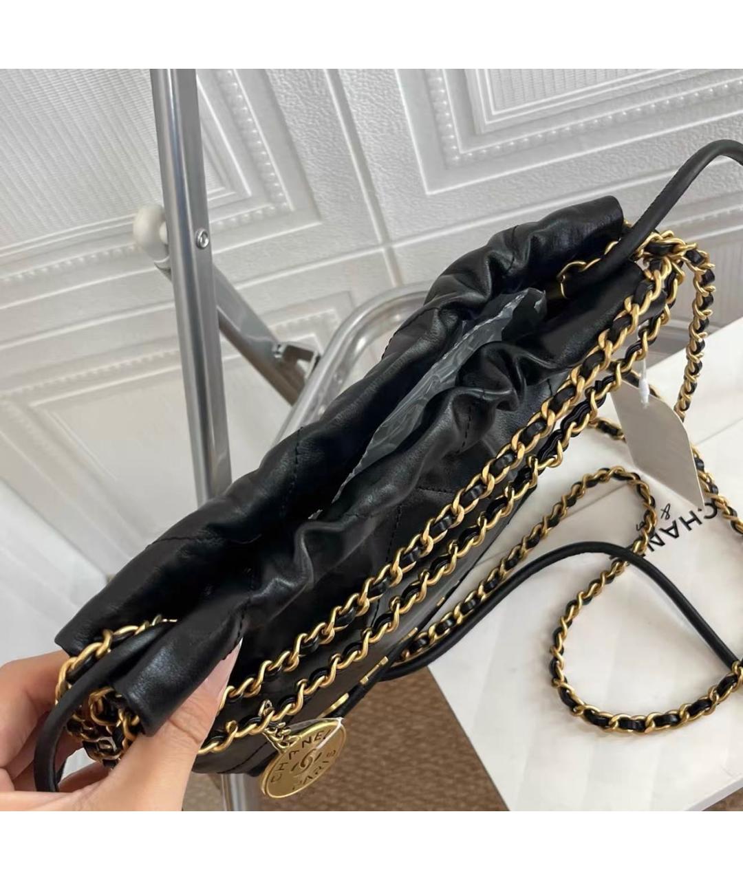 CHANEL Черная кожаная сумка тоут, фото 3