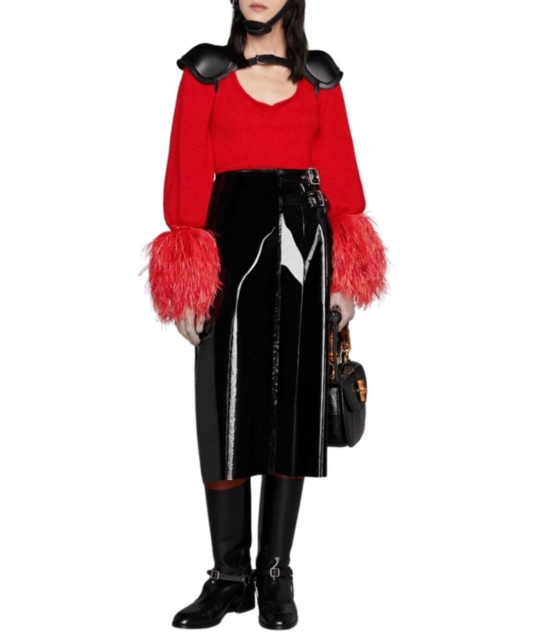GUCCI Черная юбка миди, фото 2