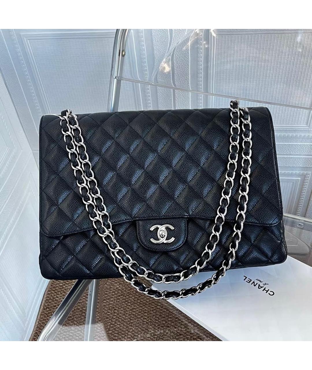CHANEL Черная кожаная сумка тоут, фото 9