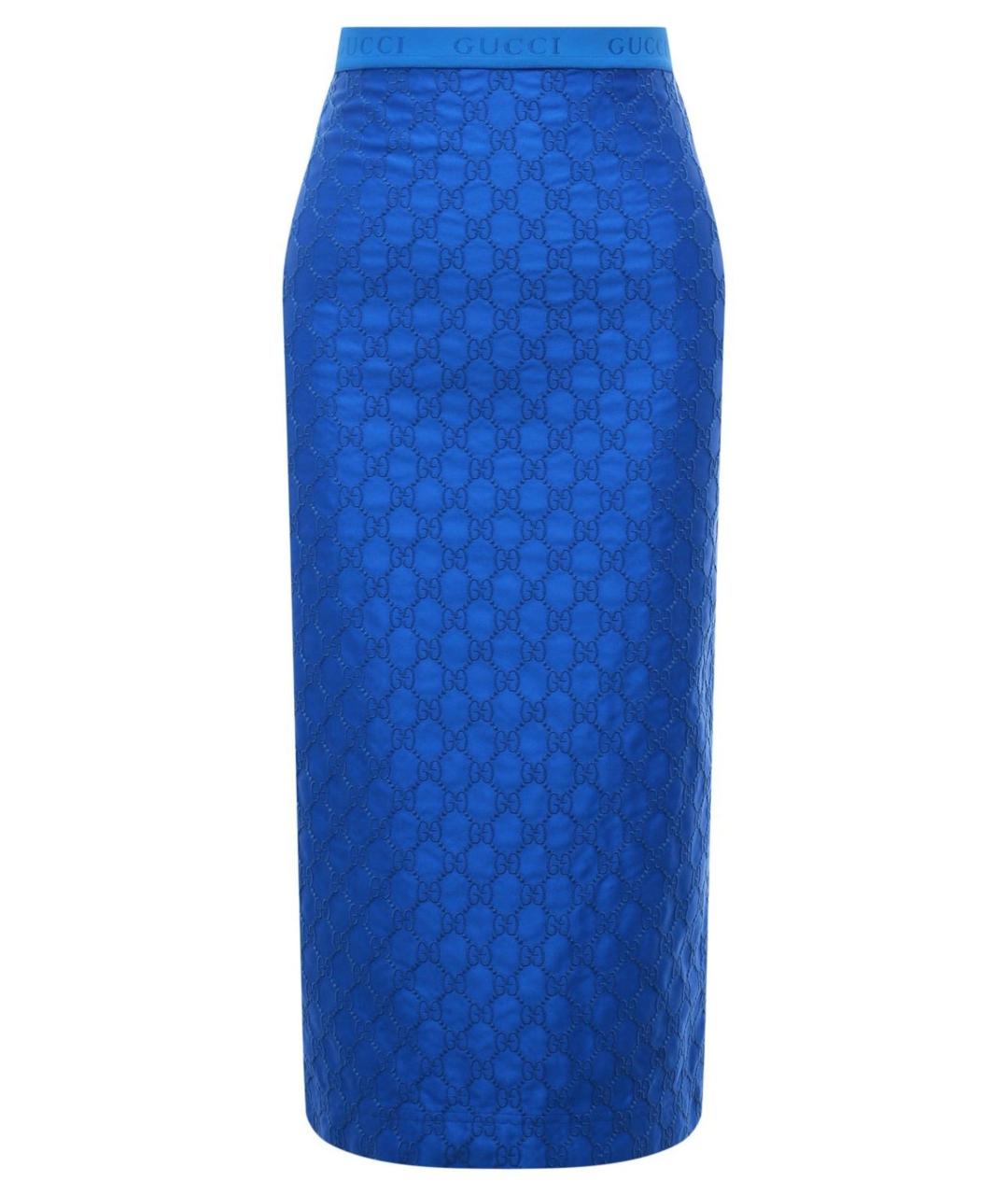 GUCCI Синяя юбка миди, фото 1