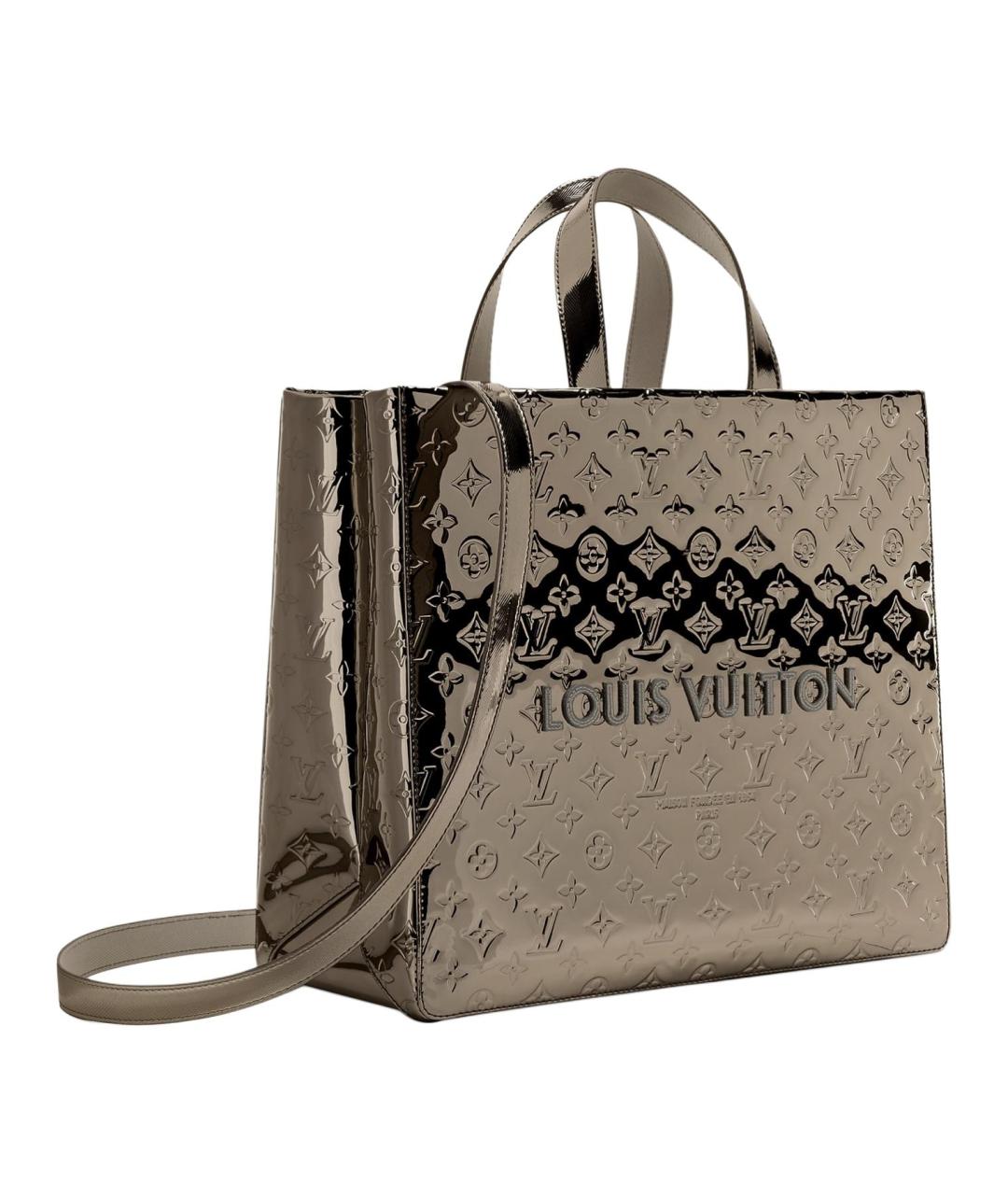 LOUIS VUITTON Серебряная сумка через плечо из канвы, фото 2