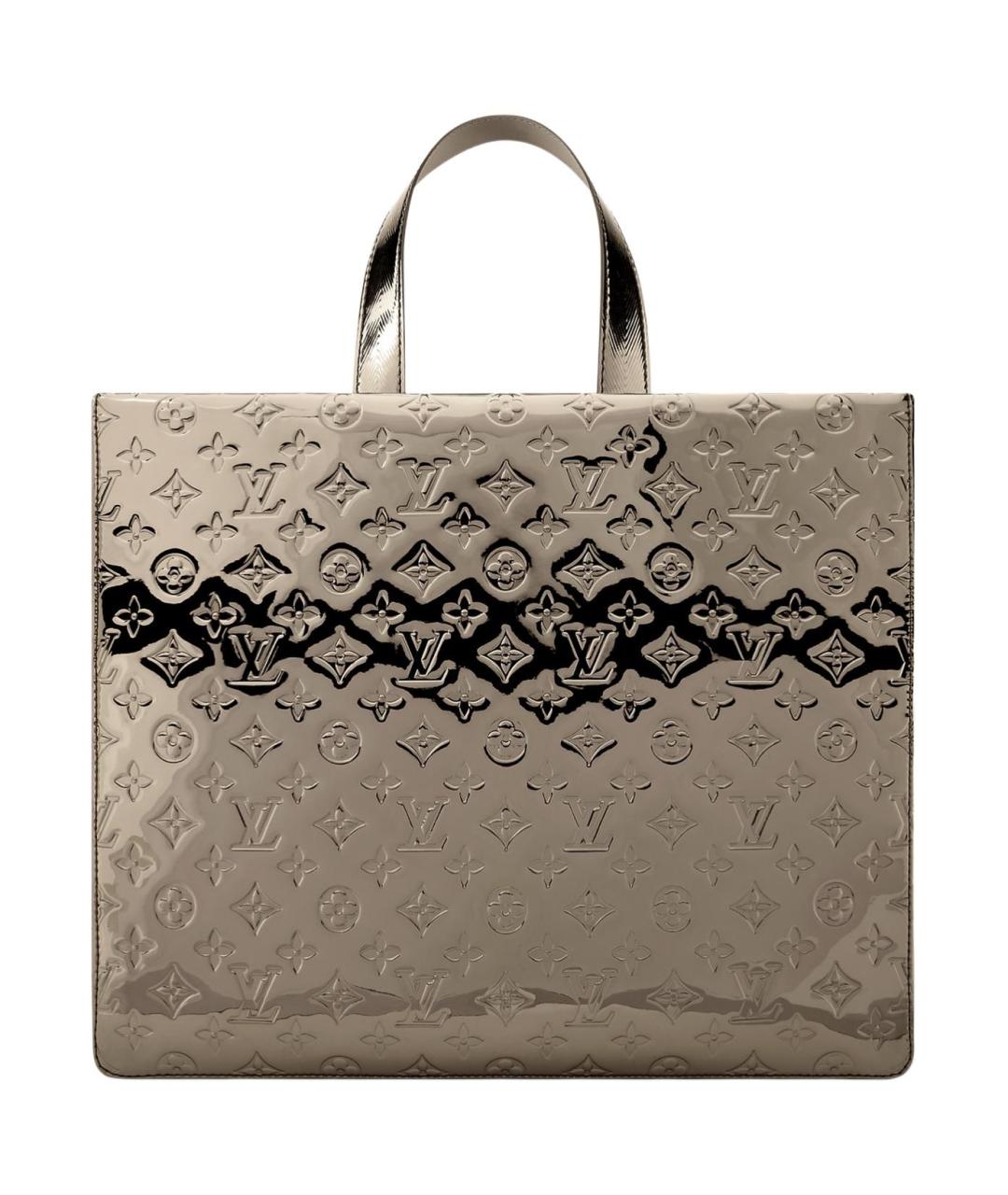 LOUIS VUITTON Серебряная сумка через плечо из канвы, фото 3