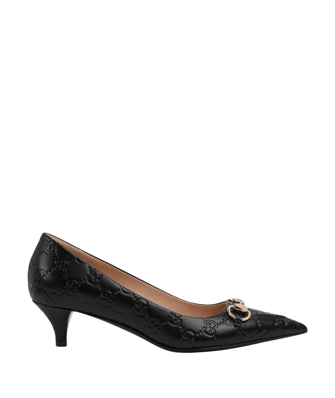 GUCCI Черные кожаные туфли, фото 1