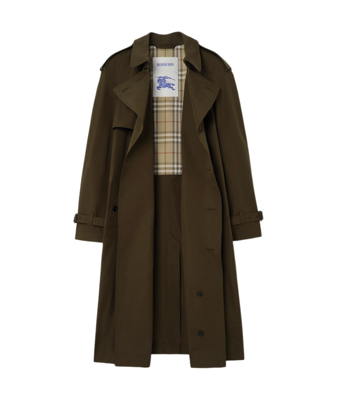 BURBERRY Зеленый тренч / плащ, фото 2