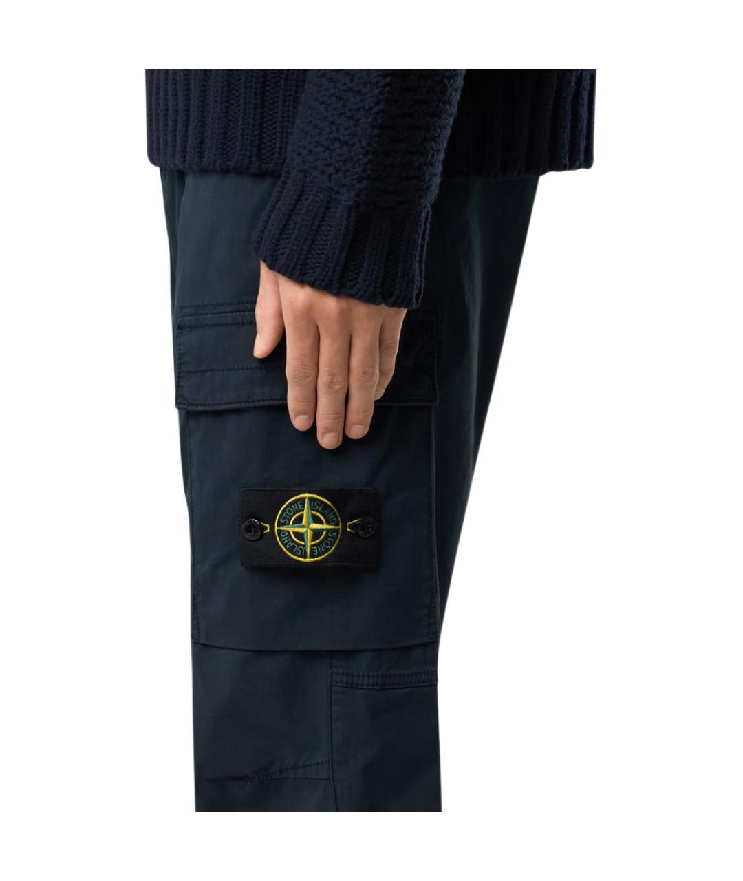 STONE ISLAND Темно-синие брюки чинос, фото 5