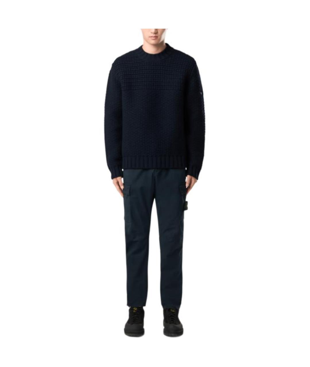 STONE ISLAND Темно-синие брюки чинос, фото 3