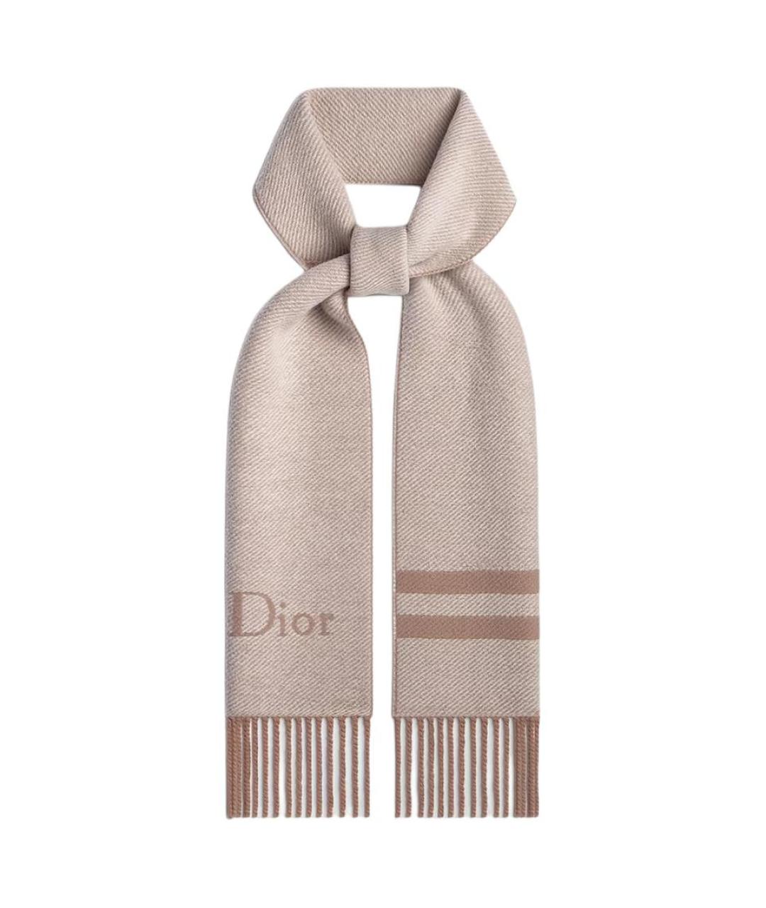 CHRISTIAN DIOR Бежевый шарф, фото 2