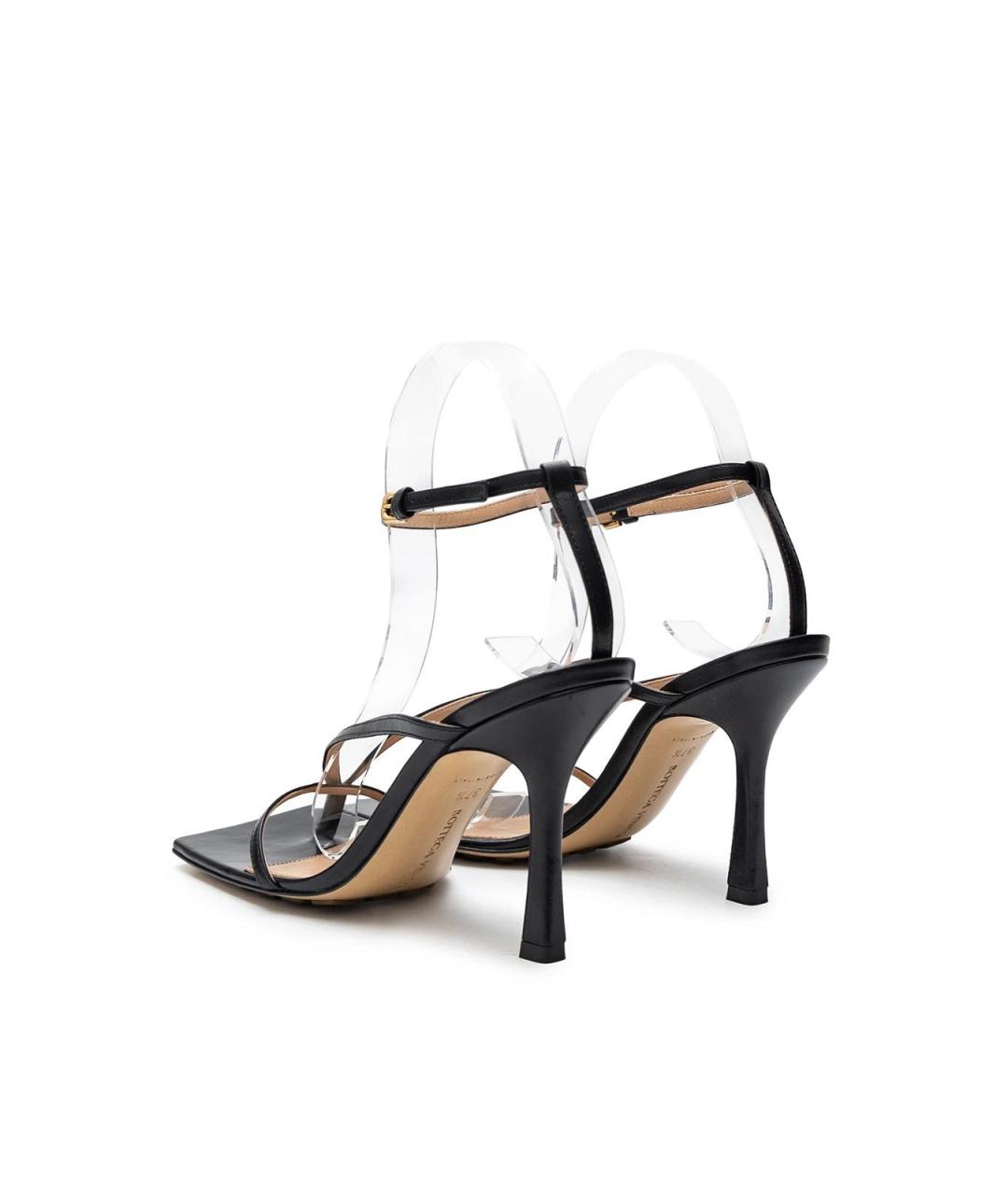 BOTTEGA VENETA Черные кожаные босоножки, фото 3
