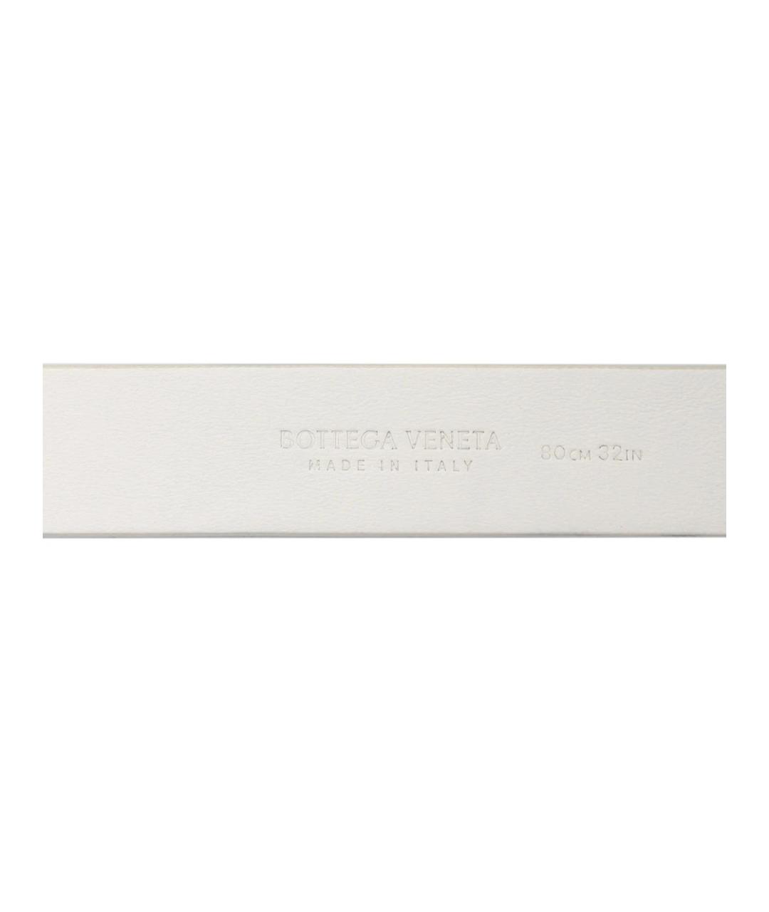 BOTTEGA VENETA Белый кожаный ремень, фото 3