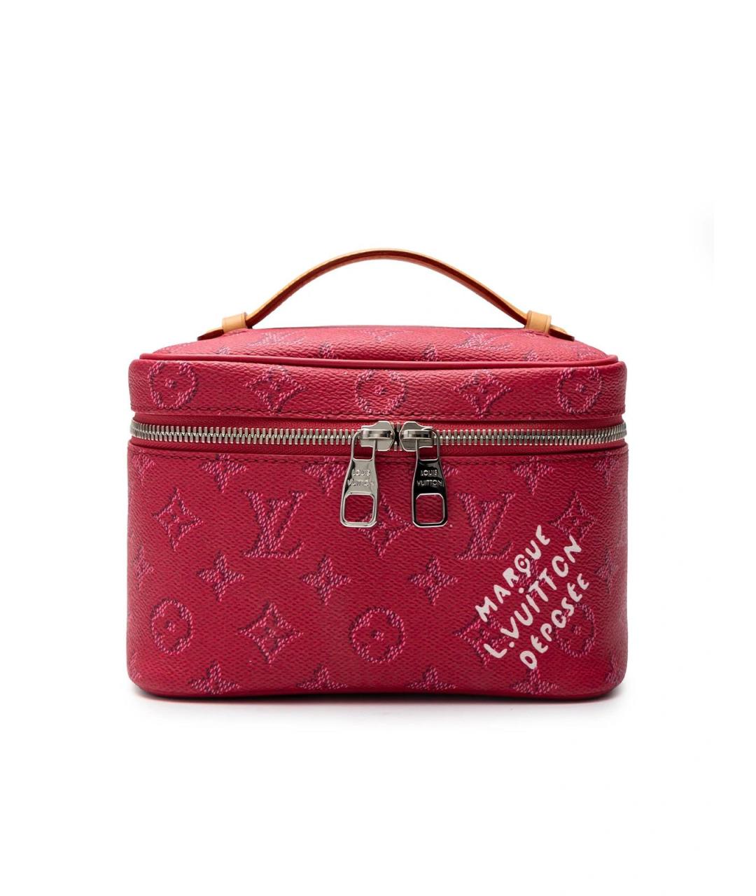 LOUIS VUITTON Розовая кожаная косметичка, фото 5