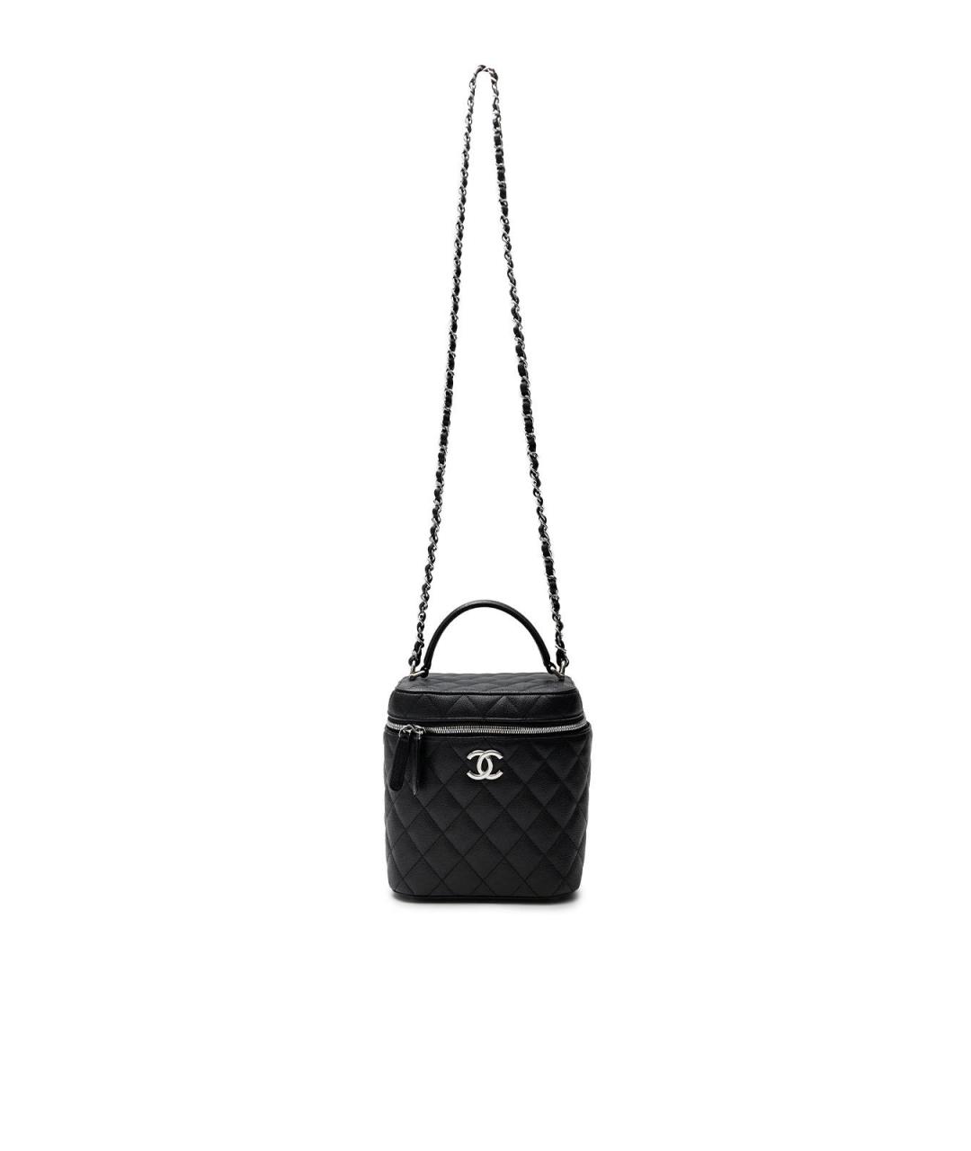 CHANEL Черная кожаная сумка тоут, фото 4