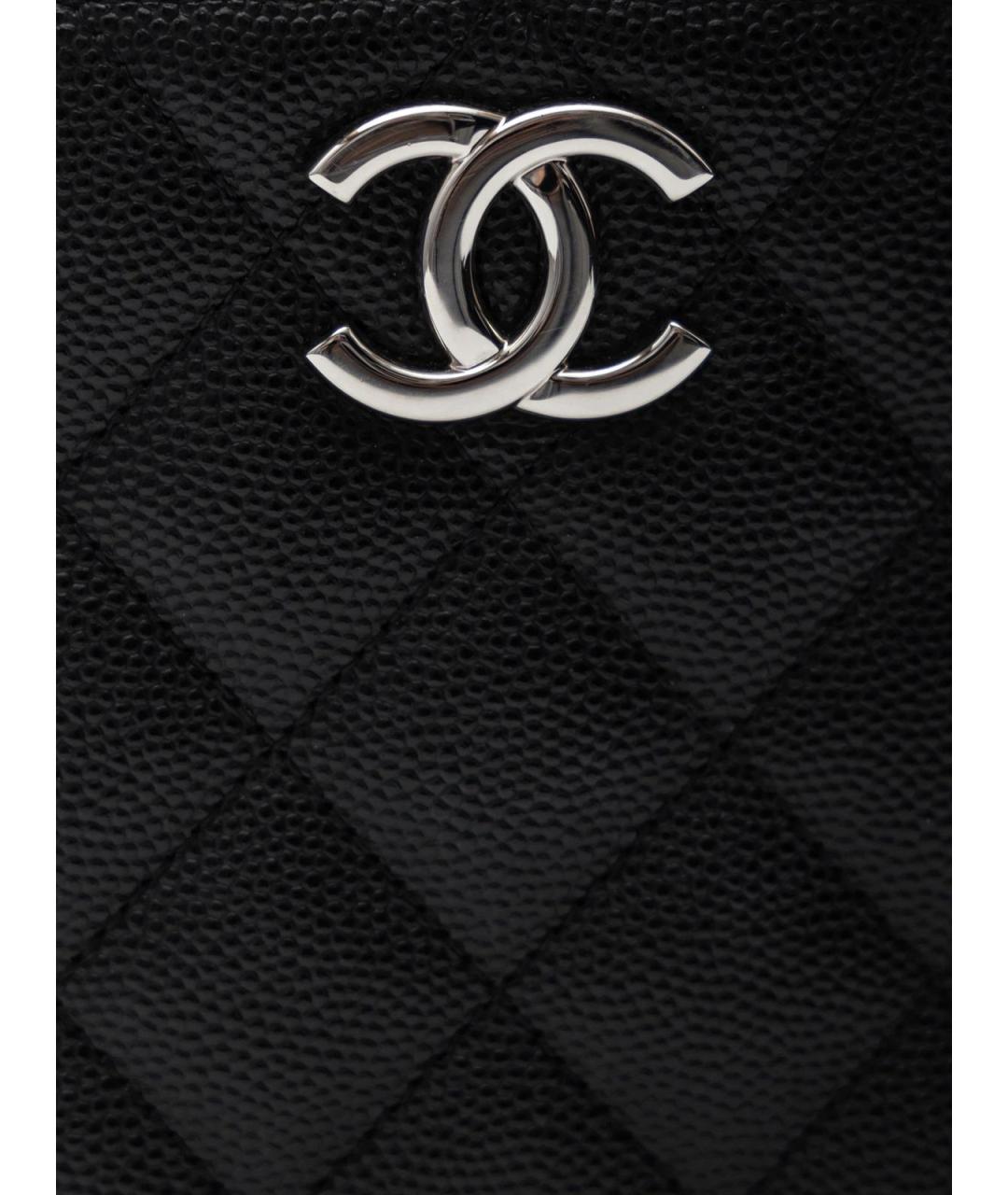 CHANEL Черная кожаная сумка тоут, фото 5
